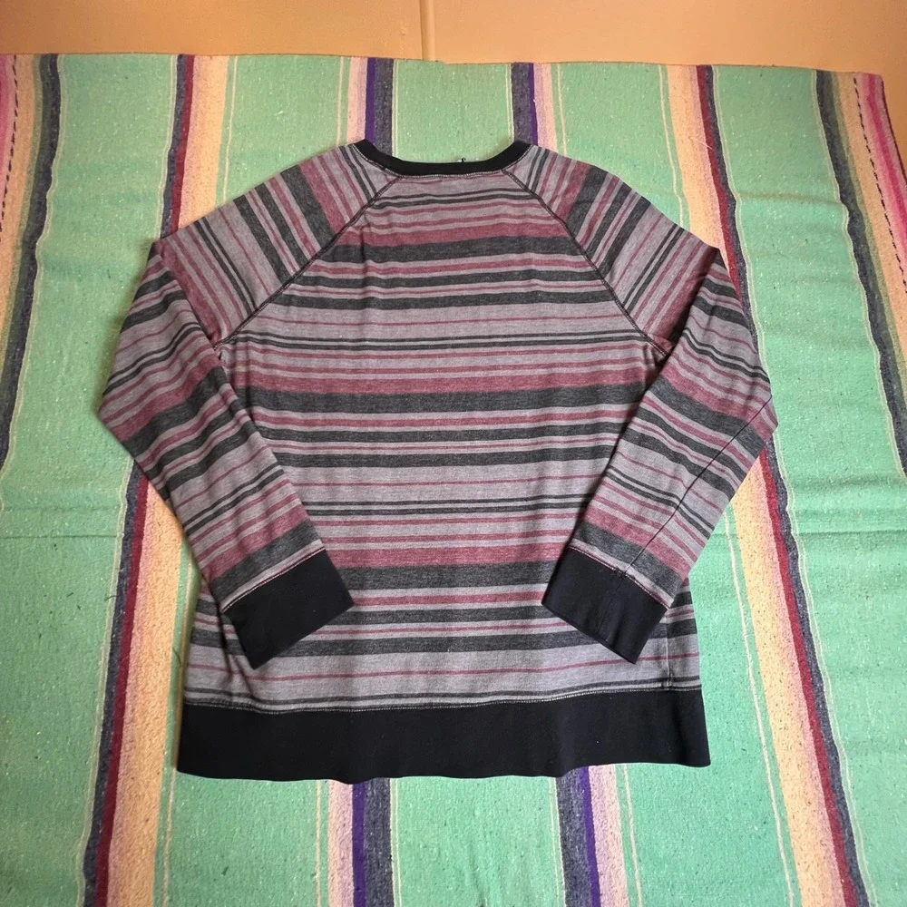 Tony Hawk Sweatshirt Mens XL Grey Burgundy Striped Raglan Skater Pullover